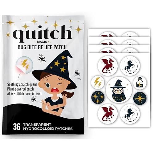quitch Mückenstich-Stopp Magische Motiv-Pflaster – Insektenstich Relief für Kinder & Babys, Alternative zu Anti-Juckreiz-Cremes, Nach-Stich-Linderung, Reise-Essential für Sommercamp, Kreuzfahrt & Outdoor