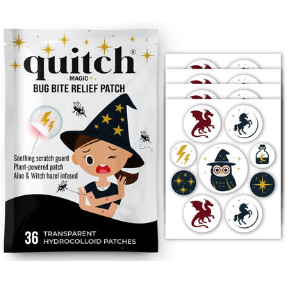 quitch Mückenstich-Stopp Magische Motiv-Pflaster – Insektenstich Relief für Kinder & Babys, Alternative zu Anti-Juckreiz-Cremes, Nach-Stich-Linderung, Reise-Essential für Sommercamp, Kreuzfahrt & Outdoor