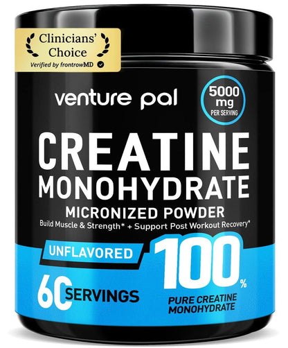 Venture Pal 100% Reines Mikronisiertes Kreatin-Monohydrat Pulver, Ungeschmackvoll, Kreatin für Frauen & Männer, Vegan, Keto, Glutenfrei, 5 g (5000 mg) pro Portion
