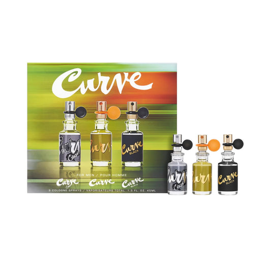 Curve Cologne 3er-Set Geschenkset für Herren, Reisegröße, 3 x 15 ml
