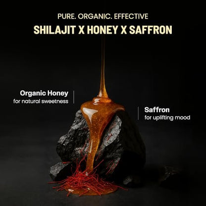 ANECDOTE Himalaya Shilajit Honig-Sticks mit Bio-Honig & Safran | Steigert die Ausdauer | Unterstützt das Immunsystem | 75 % Fulvinsäure, 85+ Spurenelemente | Ohne Zuckerzusatz | 30 Sticks