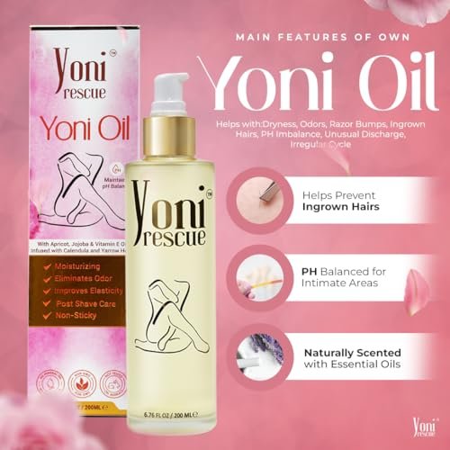 Yoni Oil für Frauen | Hergestellt in den USA mit Aprikose, Jojoba, Vitamin E Öl | Tägliche feuchtigkeitsspendende natürliche Pflege für dunkle Flecken, eingewachsene Haare | pH-Balance | Beseitigt Gerüche | 6,76 oz | Pfirsich