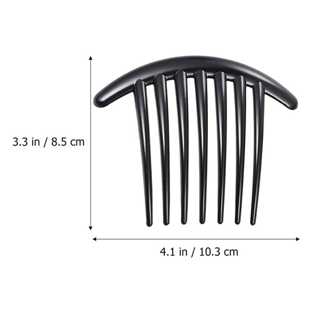 7-Zahn French Twist Kamm, 3 Stück Plastik Haarspangen, Haarseitenkämme Accessoire für Frauen und Mädchen, Haarkamm Accessoires (Schwarz und Braun)