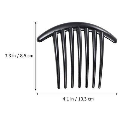 7-Zahn French Twist Kamm, 3 Stück Plastik Haarspangen, Haarseitenkämme Accessoire für Frauen und Mädchen, Haarkamm Accessoires (Schwarz und Braun)