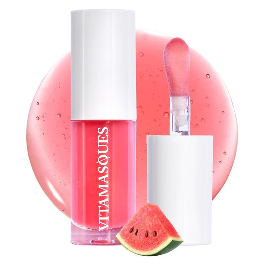 Vitamasques Korean Lip Oil Stain - Wassermelone, Lippenöl zum Aufpolstern und Hydratisieren, Koreanischer Lip Gloss, Lip Plumper, Lippenöl für Frauen, nicht klebend, feuchtigkeitsspendend - 0,17 Fl Oz