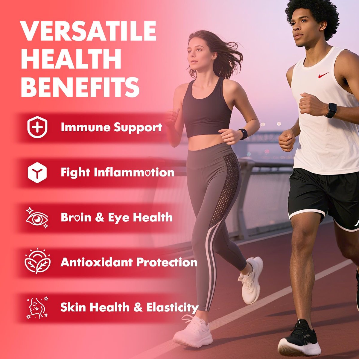 Vegane Omega-3 Gummies 1000mg – Pflanzliche Alternative zu Fischöl für Erwachsene, mit DHA 460mg & EPA 230mg, Vitamin A, C, E – Zuckerfrei, Erdbeergeschmack, 60 Stück
