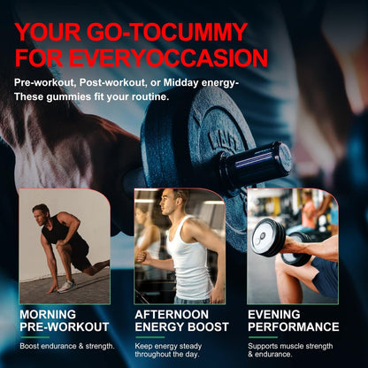Health4All Creatin-Monohydrat-Gummis 5g für Männer & Frauen, Creatin-Gummies für Kraft, Energie & Muskelwachstum – Pre-Workout-Ergänzung, Erdbeergeschmack, 120 Gummis