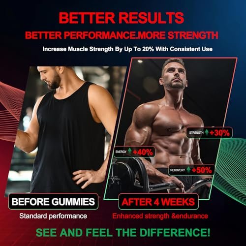 Health4All Creatin-Monohydrat-Gummis 5g für Männer & Frauen, Creatin-Gummies für Kraft, Energie & Muskelwachstum – Pre-Workout-Ergänzung, Erdbeergeschmack, 120 Gummis