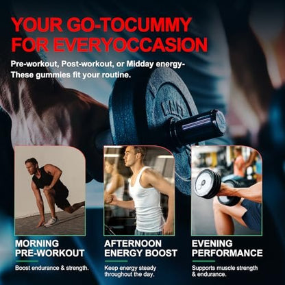 Health4All Creatin-Monohydrat-Gummis 5g für Männer & Frauen, Creatin-Gummies für Kraft, Energie & Muskelwachstum – Pre-Workout-Ergänzung, Erdbeergeschmack, 120 Gummis