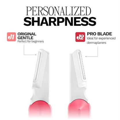 Jill J2 Dermaplane Nachfüllklingen – 12 Premium-Ersatzklingen für Jill Wand, entfernt Flaum & abgestorbene Hautzellen mit schmalen und breiten Klingen für professionelles Peeling, 6 Vollrasuren