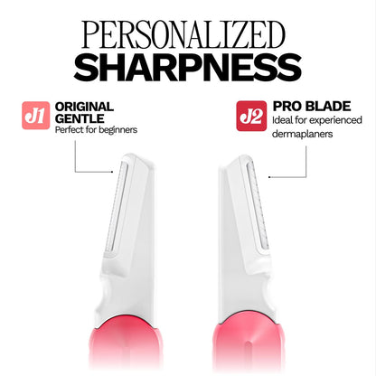 Jill J2 Dermaplane Nachfüllklingen – 12 Premium-Ersatzklingen für Jill Wand, entfernt Flaum & abgestorbene Hautzellen mit schmalen und breiten Klingen für professionelles Peeling, 6 Vollrasuren