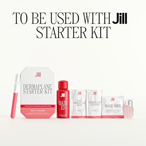 Jill J2 Dermaplane Nachfüllklingen – 12 Premium-Ersatzklingen für Jill Wand, entfernt Flaum & abgestorbene Hautzellen mit schmalen und breiten Klingen für professionelles Peeling, 6 Vollrasuren