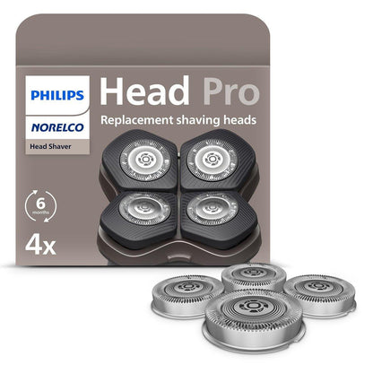 Philips Norelco Original Ersatzköpfe für Kopfrasierer - Kompatibel mit HS5980, HS7980 und HS9980 - Selbstschärfende ComfortCut-Klingen, sanft zur Haut, 4 Stück, HS740/40