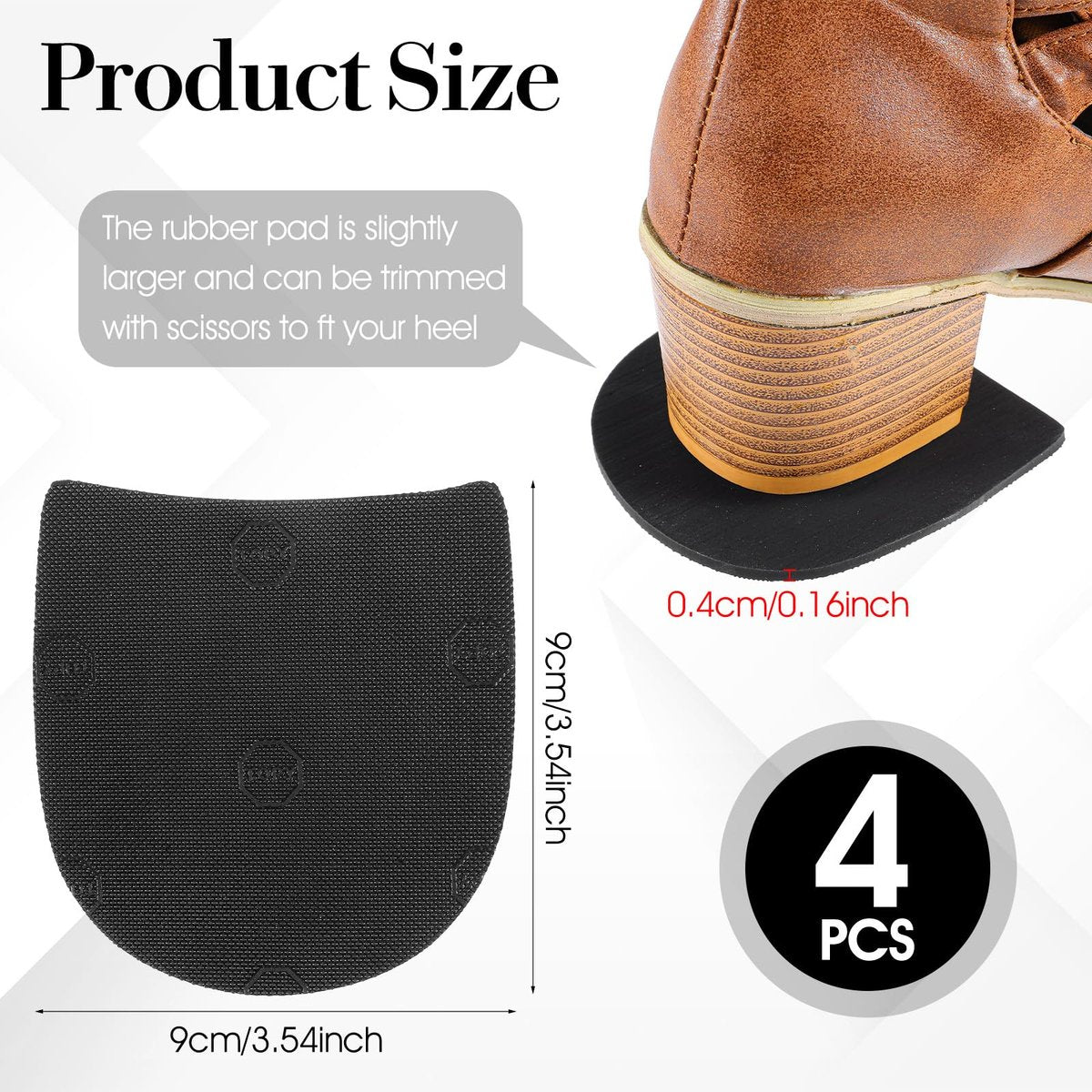 IANFAN 2 Paar Schuhreparatur-Absätze aus Gummi, rutschfest, Absatzreparatur-Set, abschneidbar, 4 mm dick, für Damen und Herren Stiefel