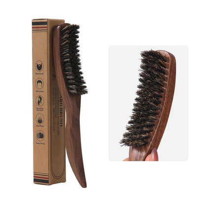 PERFEHAIR Slick Back Bürste für Frauen und Männer | Natürliche gebogene Wildschweinborsten Glättungsbürste für feines Haar & Bart | Erzielen Sie glatte, polierte Styles und bändigen Sie fliegende Haare