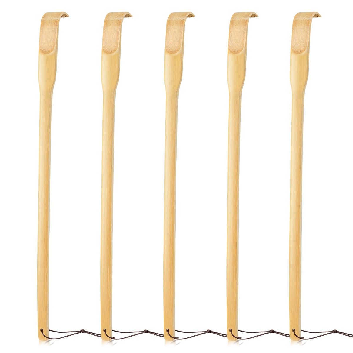 Renook 5er-Pack Bambus-Rückenkratzer aus 100 % natürlichem Bambus, 42 cm langer Griff, ideal für Erwachsene, Männer und Frauen