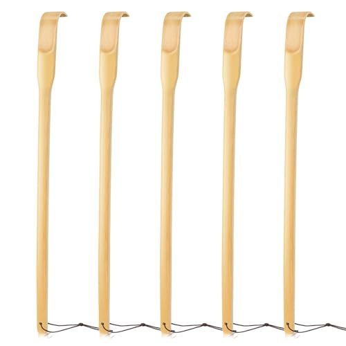 Renook 5er-Pack Bambus-Rückenkratzer aus 100 % natürlichem Bambus, 42 cm langer Griff, ideal für Erwachsene, Männer und Frauen