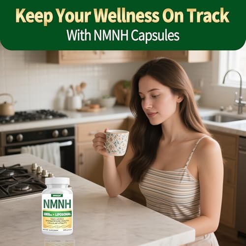 NMNH Supplement 1000mg – Nicotinamid-Mononukleotid Alternative mit liposomalem Resveratrol & Nicotinamid-Ribosid NR, steigert NAD+, für gesunde Zellen, Alterung, Energie, 120 vegane Non-GMO Kapseln