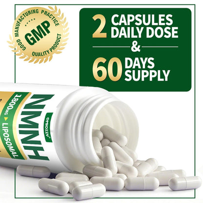 NMNH Supplement 1000mg – Nicotinamid-Mononukleotid Alternative mit liposomalem Resveratrol & Nicotinamid-Ribosid NR, steigert NAD+, für gesunde Zellen, Alterung, Energie, 120 vegane Non-GMO Kapseln