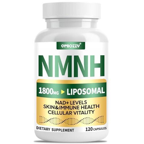 NMNH Supplement 1000mg – Nicotinamid-Mononukleotid Alternative mit liposomalem Resveratrol & Nicotinamid-Ribosid NR, steigert NAD+, für gesunde Zellen, Alterung, Energie, 120 vegane Non-GMO Kapseln