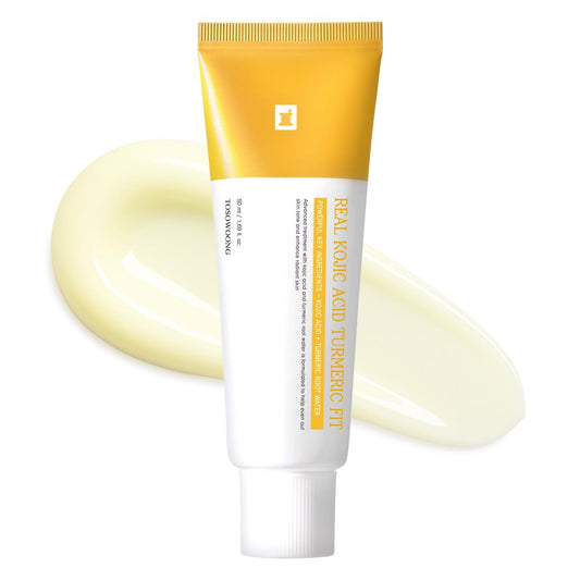 TOSOWOONG Real Kojic Acid Turmeric Fit – Peeling-Maske gegen dunkle Flecken mit Vitamin C & Glutathion für ebenmäßigen Teint, Elastizität, Feuchtigkeit & Glow, 50 ml