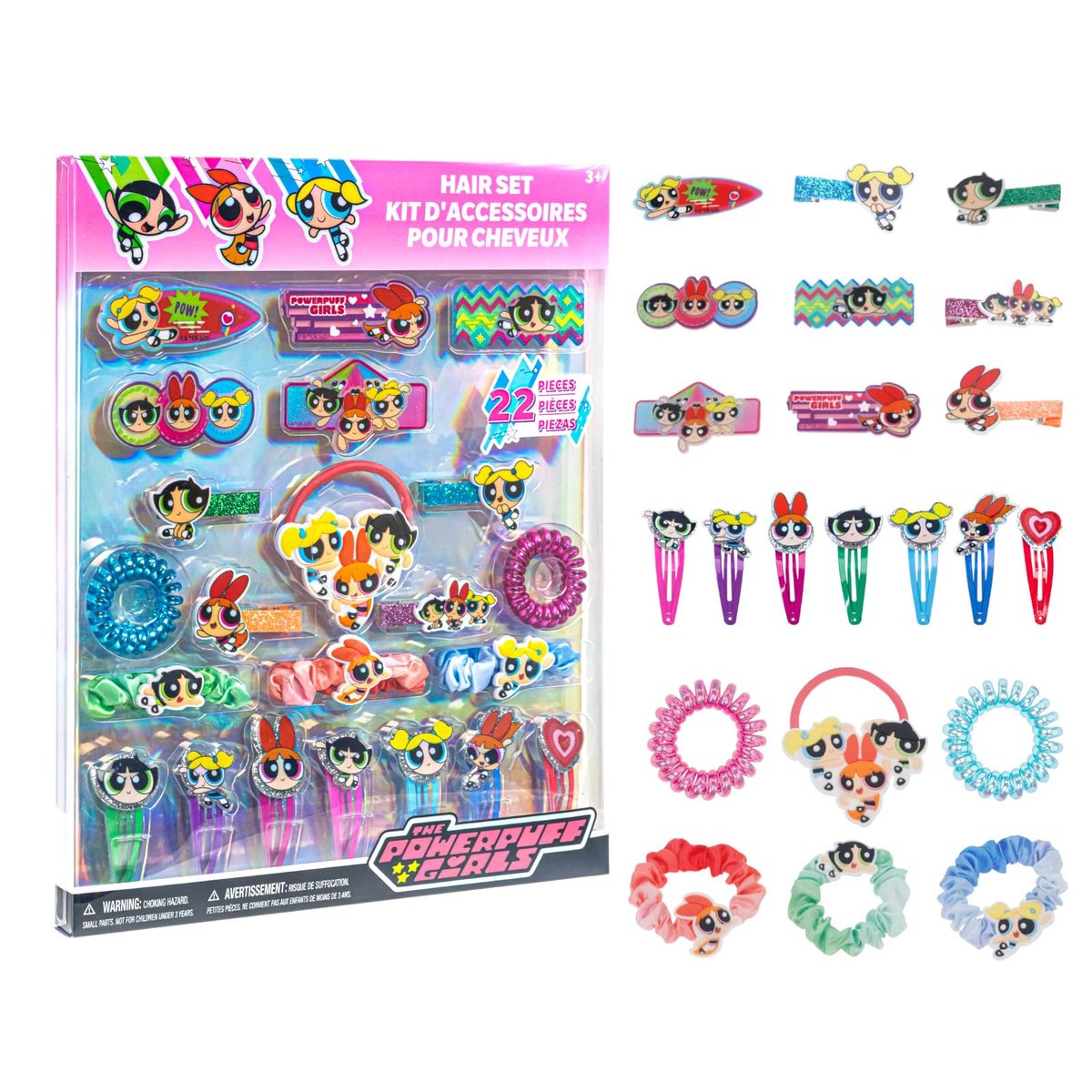 Powerpuff Girls Haar-Accessoire-Set für Mädchen – Haarklammern, Schleifen, Scrunchies, Haargummis – Perfekt als Geburtstagsgeschenk von Townley Girl