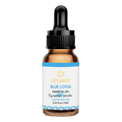 LOTUSJOY 100% reines blaues Lotusöl 0,34 Fl Oz – Natürliches ätherisches Lotusöl in Amberglasflasche mit Pipette für Diffuser, Massage, Haut & DIY