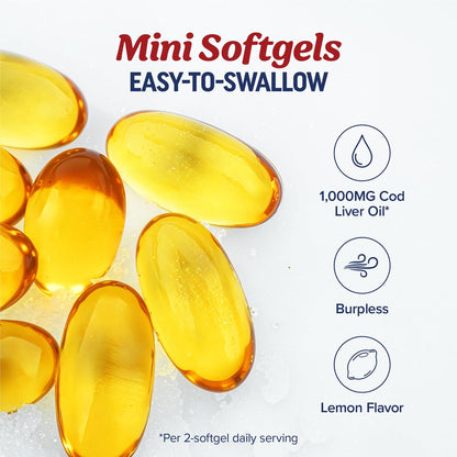 MAV NUTRITION Lebertran Kapseln 1000 mg | Omega 3 + Vitamin A & D3 | Wild gefangenes isländisches Lebertran, molekular destilliert | EPA DHA Omega 3 Nahrungsergänzung für Knochen- und Immunsystem | 60 Stück