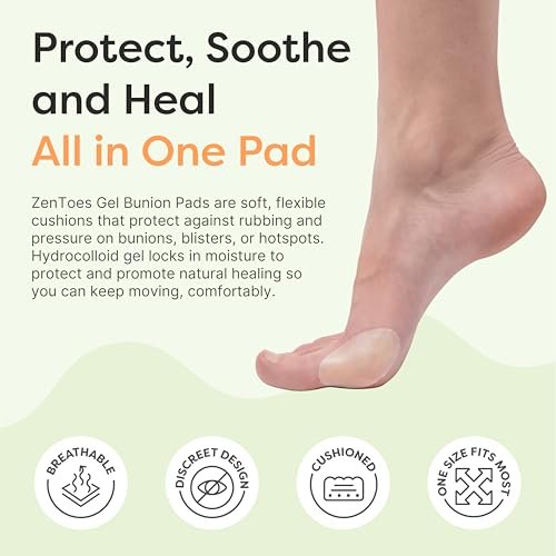 ZenToes Hydrokolloid Ballenpolster – Wasserdichte Gel-Polster für Ballenschmerzen, Blasenprävention & Fußschutz – Unsichtbar, atmungsaktiv, haftet den ganzen Tag – 15 Stück