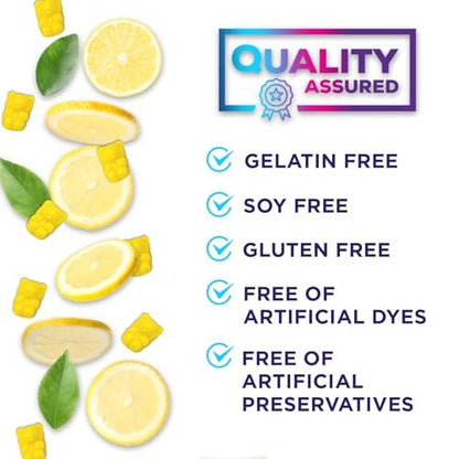 Hydration Electrolyte Gummies – Täglicher Flüssigkeitsersatz-Gummi mit Mineralien, Kalium & echtem Salz – Vegan, Nicht-GVO – Leckerer Zitronengeschmack – 120 Gummis