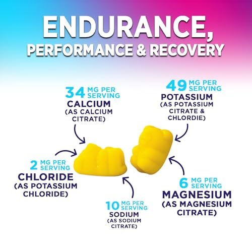 Hydration Electrolyte Gummies – Täglicher Flüssigkeitsersatz-Gummi mit Mineralien, Kalium & echtem Salz – Vegan, Nicht-GVO – Leckerer Zitronengeschmack – 120 Gummis