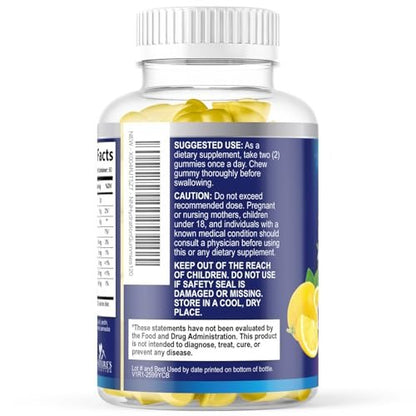 Hydration Electrolyte Gummies – Täglicher Flüssigkeitsersatz-Gummi mit Mineralien, Kalium & echtem Salz – Vegan, Nicht-GVO – Leckerer Zitronengeschmack – 120 Gummis