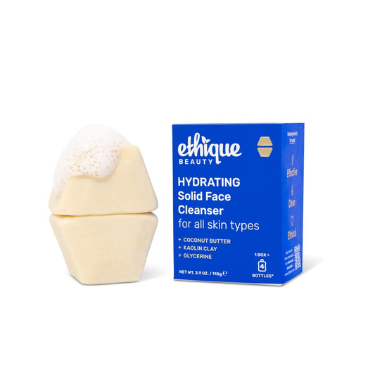 Ethique Hydrating - Fester Gesichtsreiniger für alle Hauttypen - Plastikfrei, Vegan, Tierversuchsfrei, Umweltfreundlich, 3,9 Unzen (Packung mit 1: 2 Stück)