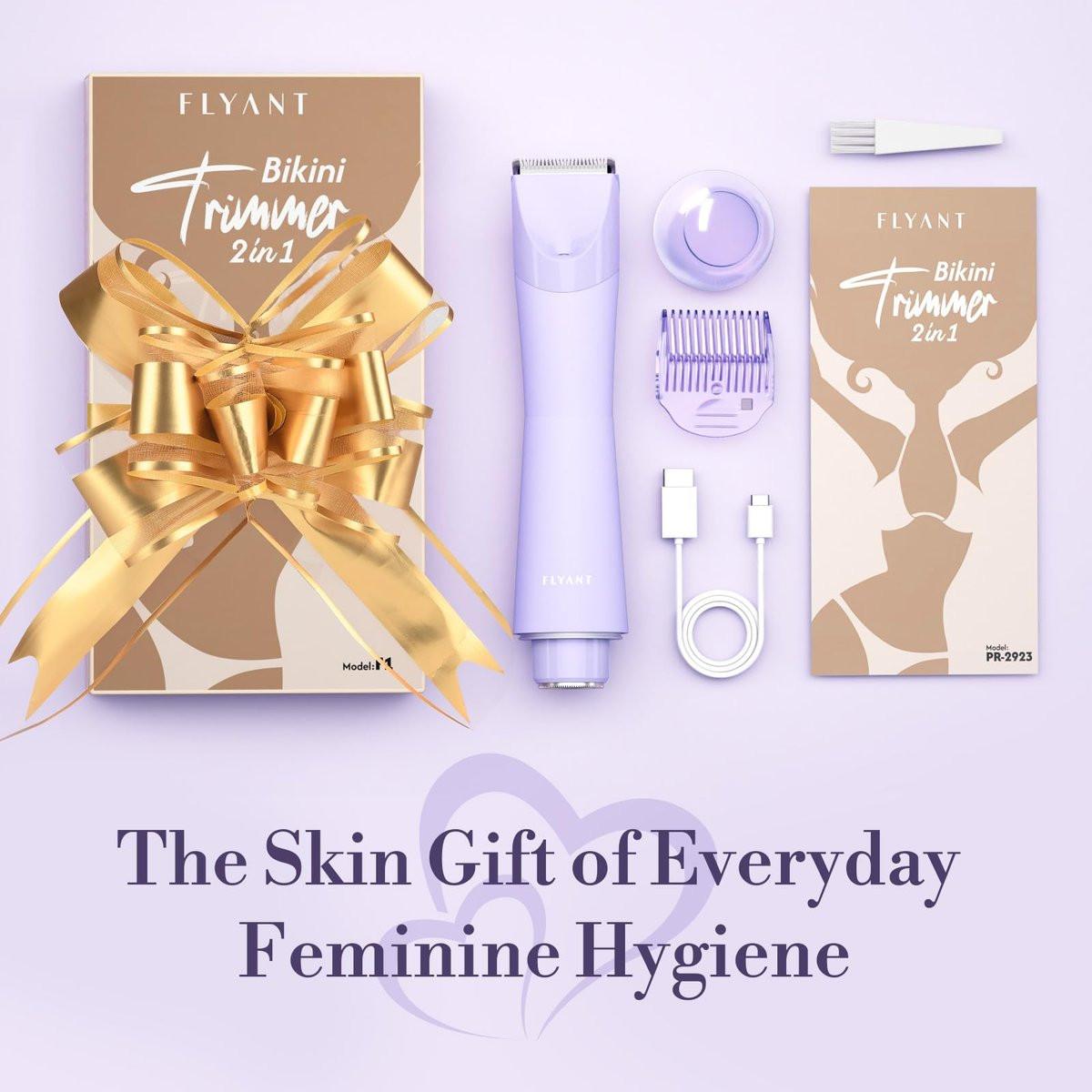 Bikini-Trimmer für Frauen, 2-in-1 Elektrorasierer, wasserdicht IPX7 mit LED, Schamhaartrimmer für Beine, Arme, Achseln, Bikinizone, Geschenkbox (Lavendel Traum Lila)