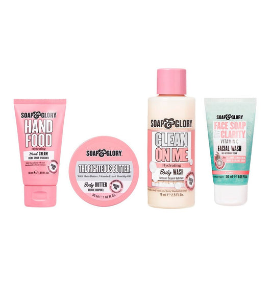 Soap & Glory Star Treatment Hautpflege-Set – Handcreme, Körperbutter, Duschgel & Vitamin C Gesichtsreiniger (4-teilig)