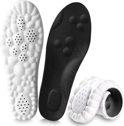 4D Cloud Einlegesohlen für Herren und Damen – Memory Foam, Stoßdämpfung, Sportschuheinlagen Größe 13 (Schwarz, Herren 8-13)