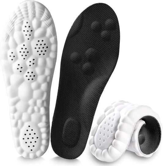 4D Cloud Einlegesohlen für Herren und Damen – Memory Foam, Stoßdämpfung, Sportschuheinlagen Größe 13 (Schwarz, Herren 8-13)