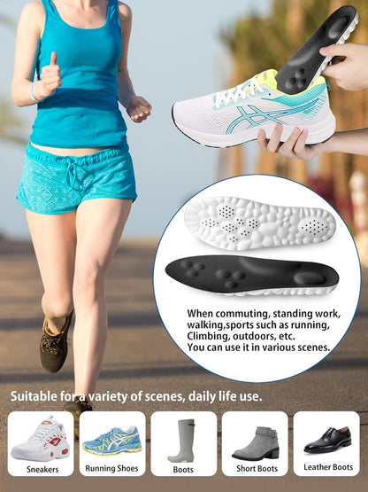 4D Cloud Einlegesohlen für Herren und Damen – Memory Foam, Stoßdämpfung, Sportschuheinlagen Größe 13 (Schwarz, Herren 8-13)