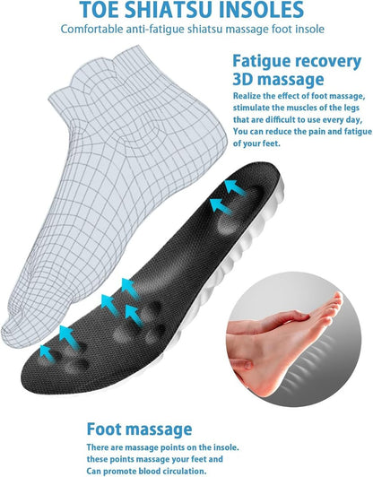 4D Cloud Einlegesohlen für Herren und Damen – Memory Foam, Stoßdämpfung, Sportschuheinlagen Größe 13 (Schwarz, Herren 8-13)