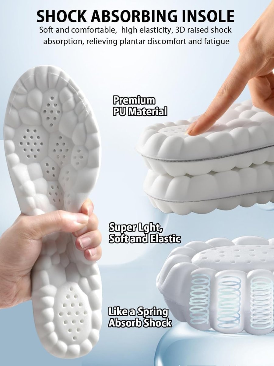 4D Cloud Einlegesohlen für Herren und Damen – Memory Foam, Stoßdämpfung, Sportschuheinlagen Größe 13 (Schwarz, Herren 8-13)