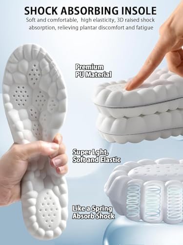 4D Cloud Einlegesohlen für Herren und Damen – Memory Foam, Stoßdämpfung, Sportschuheinlagen Größe 13 (Schwarz, Herren 8-13)