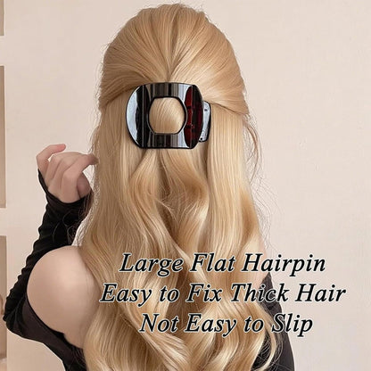Flache Haarklammern für Frauen – Hailoyearn Haarclips, flache Krallenclips für dickes/dünnes Haar, lässige vielseitige einfarbige flache Haarklammer, schlicht elegant