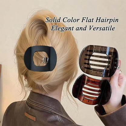 Flache Haarklammern für Frauen – Hailoyearn Haarclips, flache Krallenclips für dickes/dünnes Haar, lässige vielseitige einfarbige flache Haarklammer, schlicht elegant