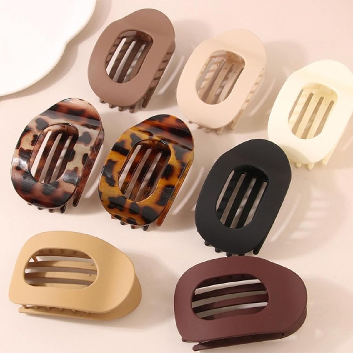 Flache Haarklammern für Frauen – Hailoyearn Haarclips, flache Krallenclips für dickes/dünnes Haar, lässige vielseitige einfarbige flache Haarklammer, schlicht elegant