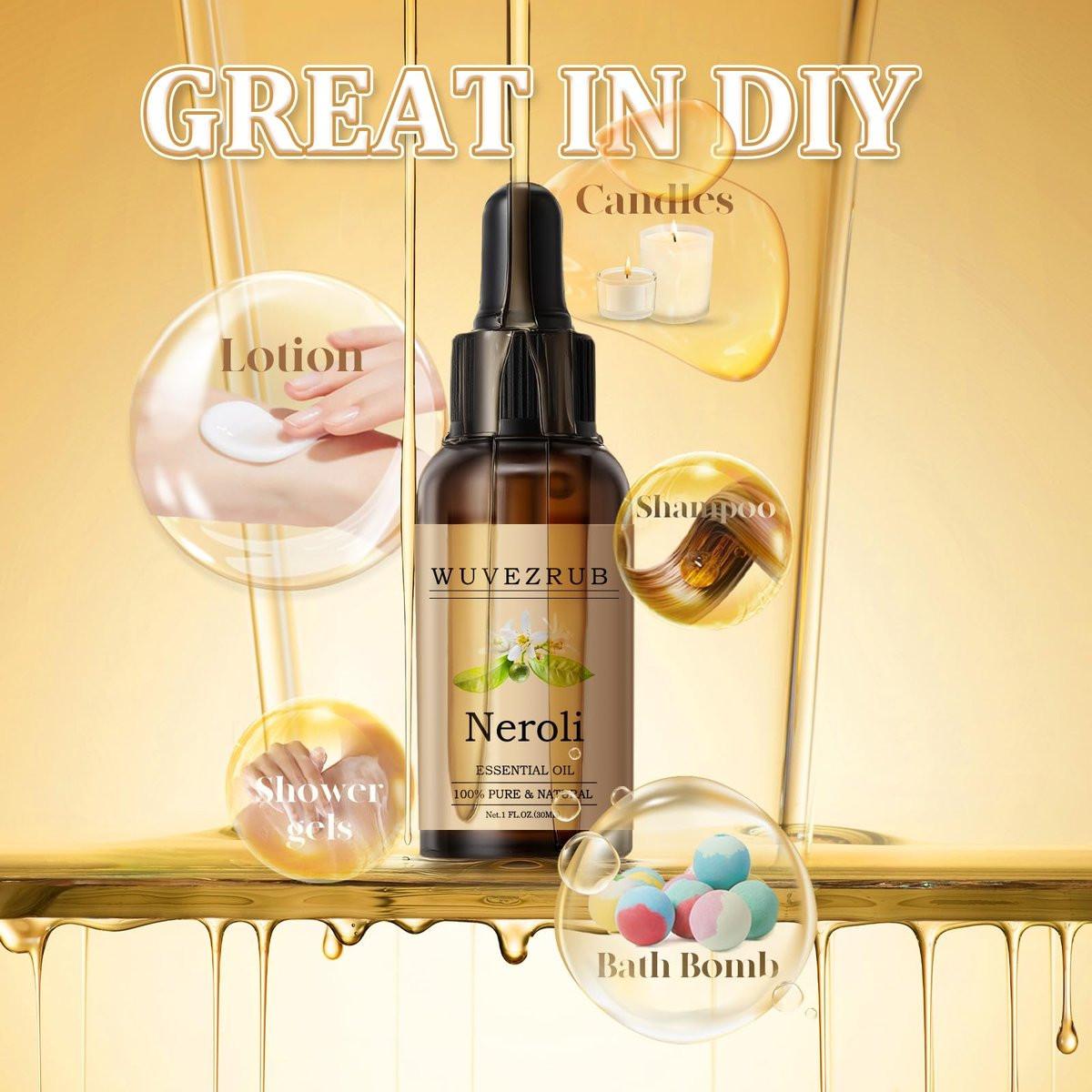 Wuvezrub Neroli Öl 30 ml – 100% reines und natürliches ätherisches Öl für Aromatherapie-Diffuser – 1 Fl Oz