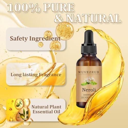 Wuvezrub Neroli Öl 30 ml – 100% reines und natürliches ätherisches Öl für Aromatherapie-Diffuser – 1 Fl Oz