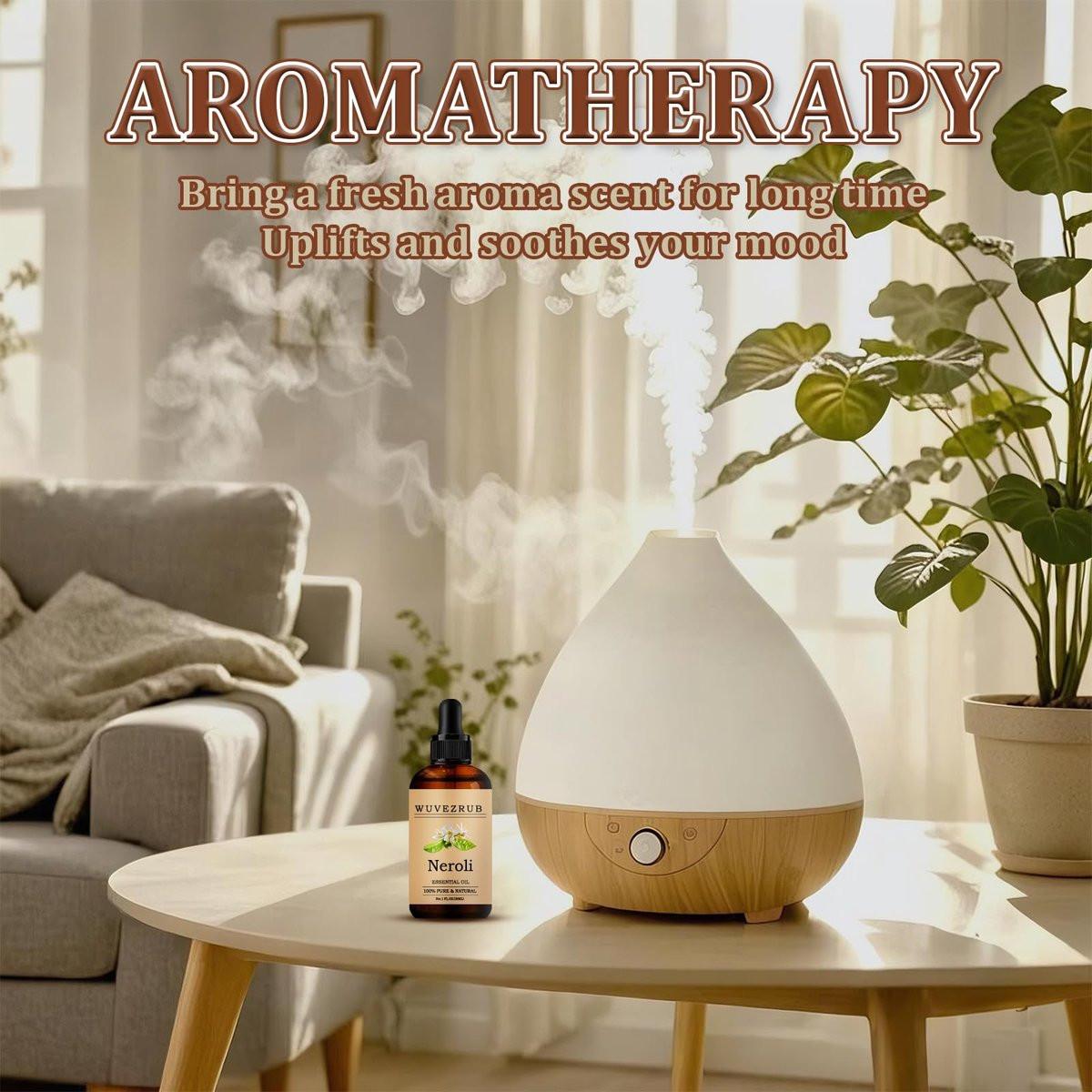Wuvezrub Neroli Öl 30 ml – 100% reines und natürliches ätherisches Öl für Aromatherapie-Diffuser – 1 Fl Oz
