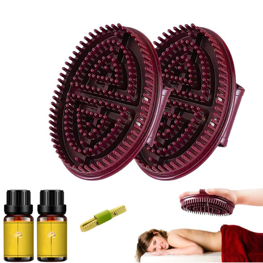 2er-Set Meridian-Bürsten-Massagegerät, 2025 Neue Meridian-Massagedruckbürste, Ganzkörper-Ätherisches-Öl-Massagebürste, Professionell, Tragbar, Handgehalten