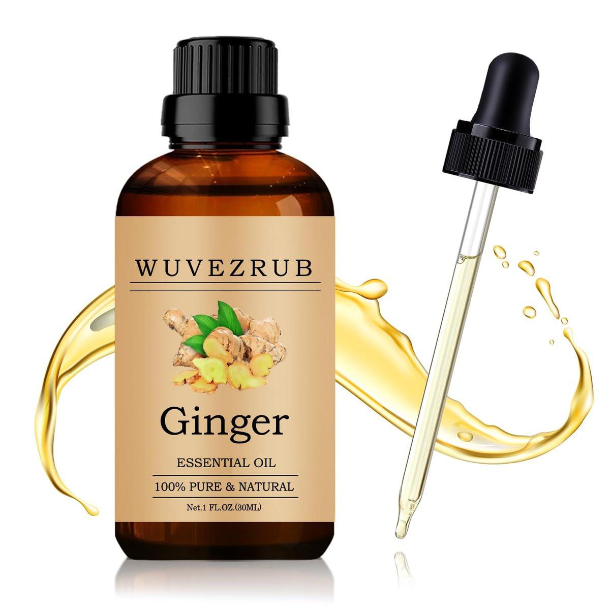 Wuvezrub Ingwer ätherisches Öl 30 ml – 100 % reines und natürliches Öl für Aromatherapie-Diffuser – 1 Fl Oz/Ingwer