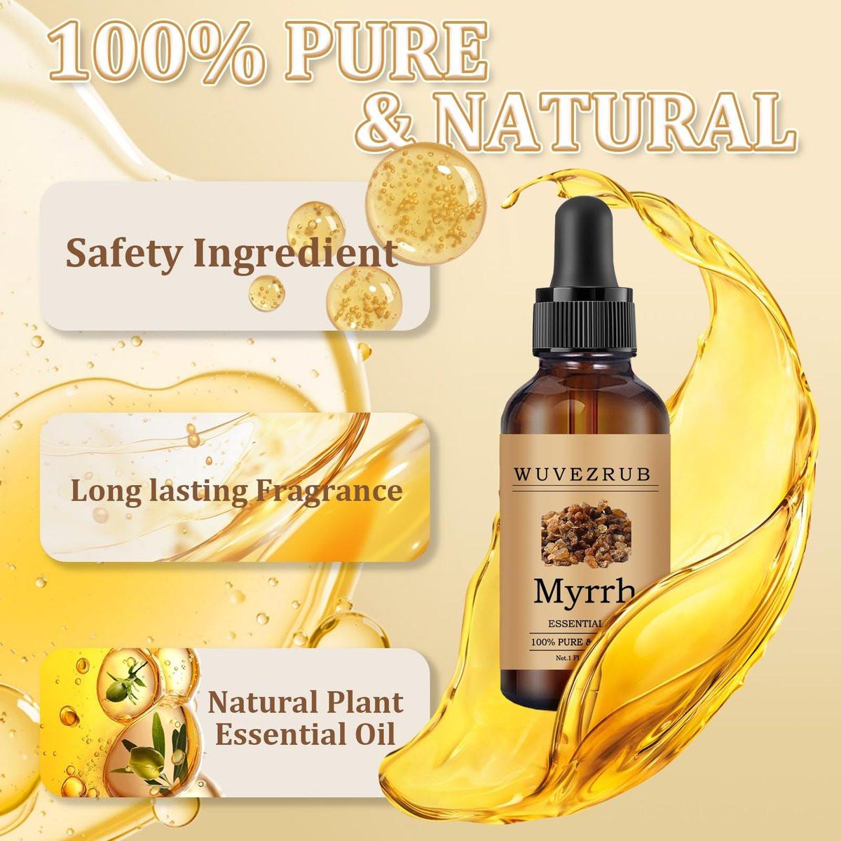 Wuvezrub Myrrhe Ätherisches Öl 30 ml – 100% reines und natürliches Öl für Aromatherapie-Diffuser – 1 Fl Oz/Myrrhe